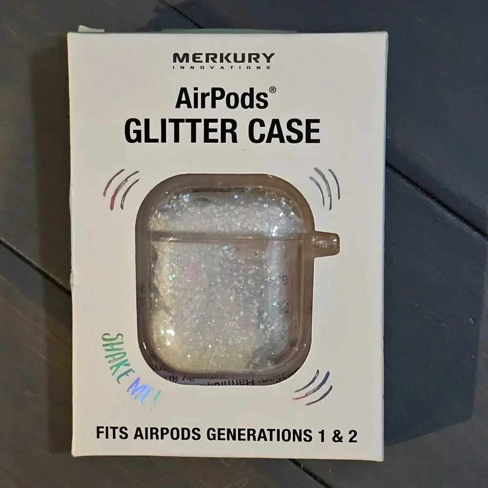Merkury Floating Glitter Protective Case For Airpods Generation 1 & 2 OS
